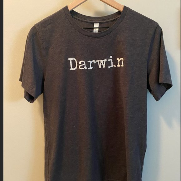 Darwin, Charles Darwin, Atheist Soft Dark Heather Grey Unisex T-Shirt - Picture 1 of 4